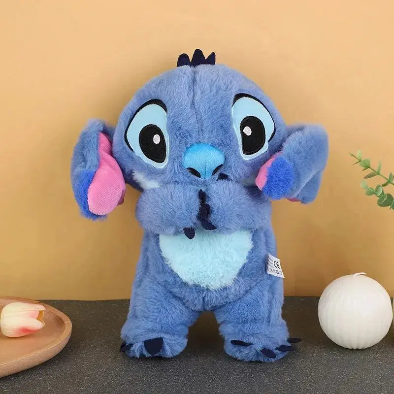 Muñeco de peluche Kawaii Stitch de 30 cm, tu amigo ideal, sonido relajante musical con bolsa de aire y luz, juguete para respirar