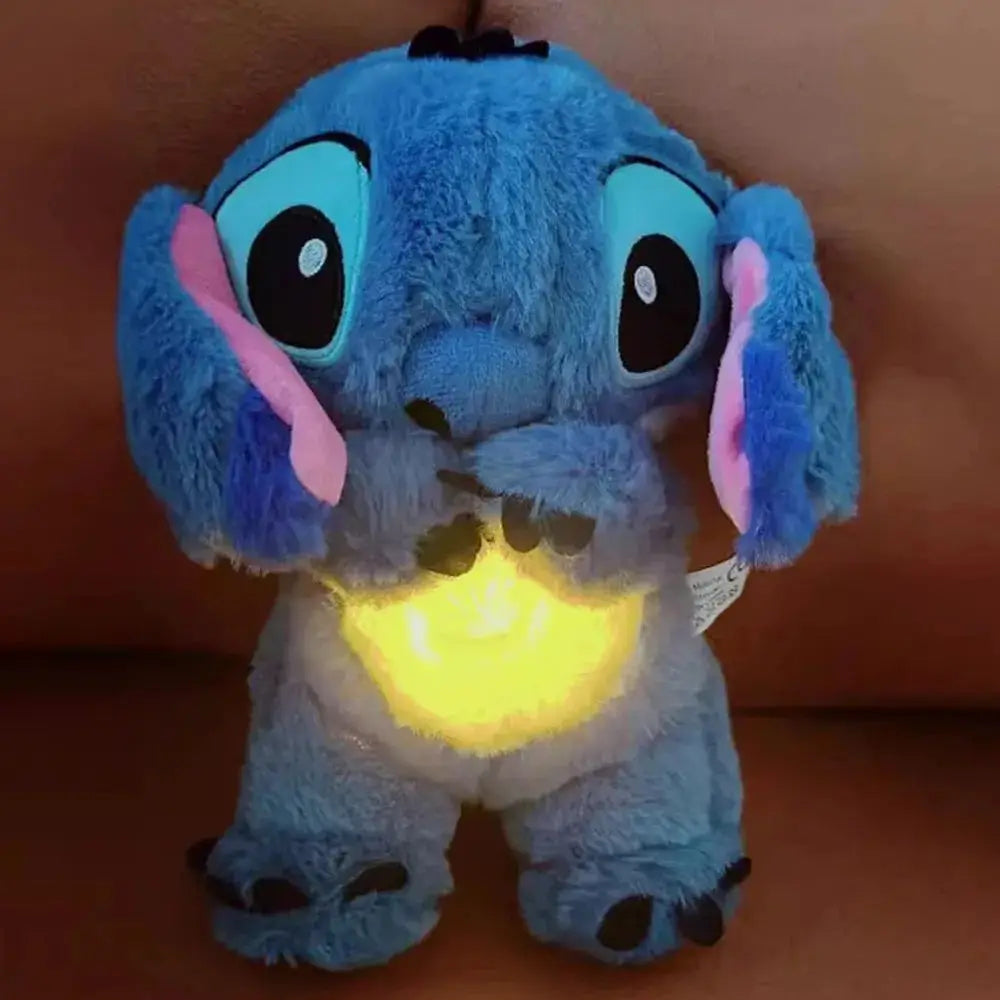 Muñeco de peluche Kawaii Stitch de 30 cm, tu amigo ideal, sonido relajante musical con bolsa de aire y luz, juguete para respirar
